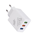 EU 5V 2.4A 3 USB Charger Power Adapter for Tablet Smartphone