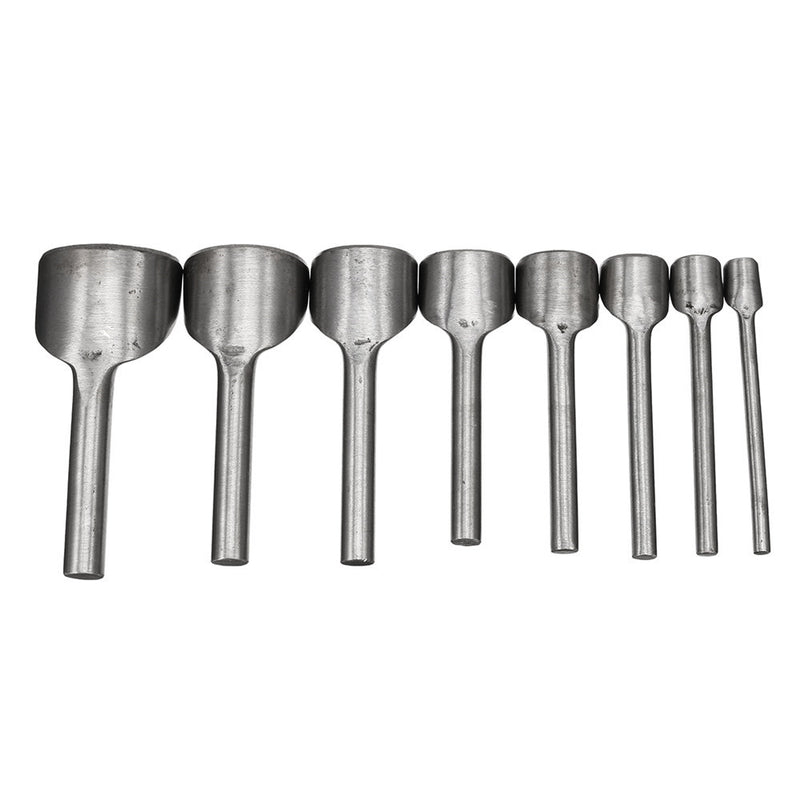 6/7/8/10pcs Leather Craft Half Round Cutter Hole Punch Strap Belt Wallet End Tools