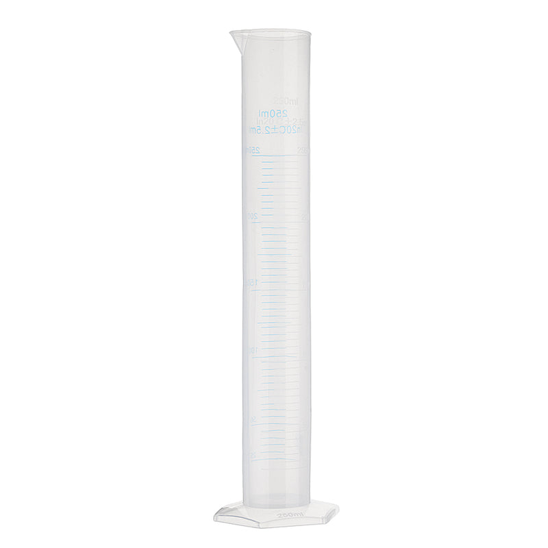 250ml Plastic Graduated Measuring Cylinder Beaker Tube Flask Cups Laboratory Scale