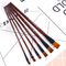 6PCS Nylon Hair Solid Wood Pen Flat Wood Painting Brush Set 1/12 1/10 1/8 1/6 1/2 for Gouache Acrylic Pigment