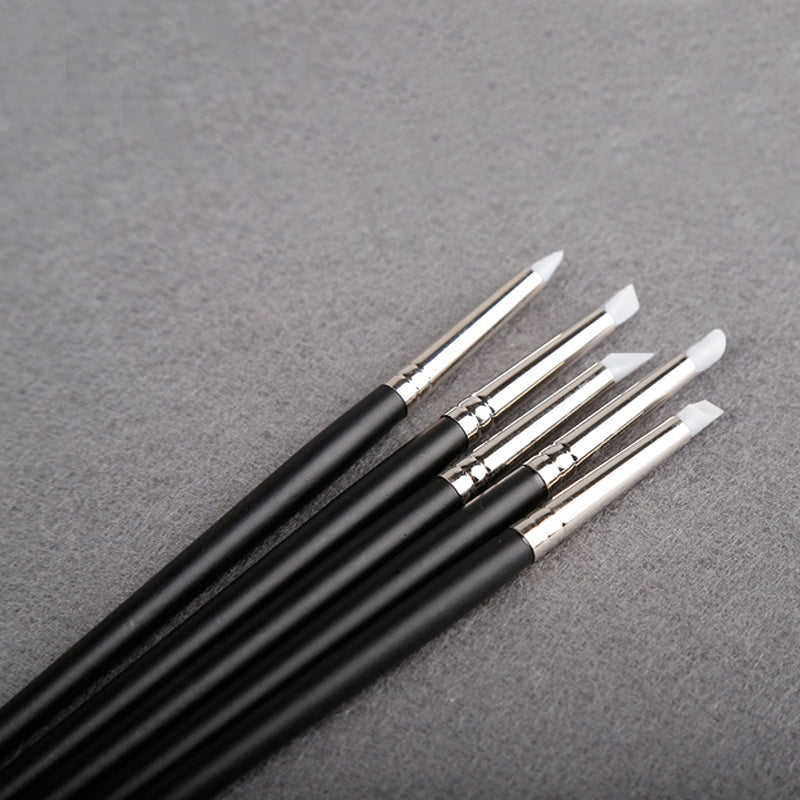 5Pcs Dental Adhesive Composite Resin Cement Porcelain Tooth Silicone Brush Pen Dental Tools