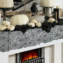 Halloween Decorations Black Lace Spider Web Fireplace Table Cover Haunted House Prop
