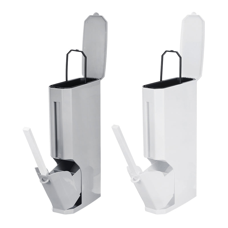 3 In 1 10L Narrow Trash Can Set With Toilet Brush Bathroom Waste Bins Dustbin Garbage Storage
