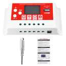 20A 12V/24V Solar Panel Battery Regulator Charging Controller 3-Stage PWM LCD
