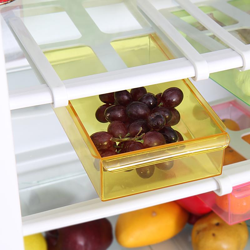Slide Kitchen Fridge Freezer Space Saver Refrigerator Storage Rack Shelf Multifunction Storage Tools