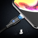FLOVEME 3A Type C LED Magnetic Braided Fast Charging Data Cable 1M For Smartphone iPad Pro Tablet