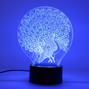 Peacock 3D Acrylic LED Mood Night Light 7 Color Touch USB Desk Lamp Lovely Gift for Child