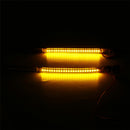 Pair Stainless Steel Clamp LED Motorcycle Fork Turn Signal Indicator Lights Strip Light