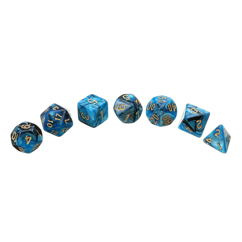 42Pcs 6Set Acrylic Polyhedral Dice Multi-side Dice Set With Bag For DND RPG MTG Role Playing Board Game