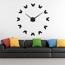 Large 3D DIY Wall Clock Home Decor Mirror Sticker Art Clock