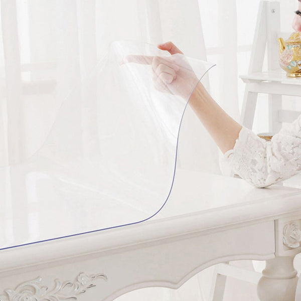 Honana PVC Transparent Soft Glass Crystal Plate Plastic Frosted Tablecloth Waterproof PVC Table Mat