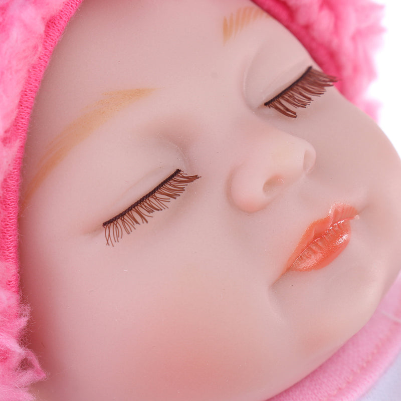 11" Handmade Silicone Reborn Sleeping Baby Doll Toys Lifelike Newborn Girl Gift