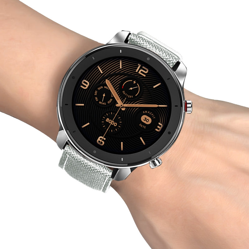 Bakeey 22MM Canvas+Leather Watch Band for Amazfit 47MM GTR Smart Watch