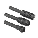 Drillpro 5Pcs 6mm Round Shank Rotary Rasp Set Wood Working Grinding Drill Bits Rotary File Cutter