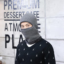 Knitted Hat Scarf Cap Neck Warmer Winter Siamese Hood Hats For Men Women Skullies Beanies Fleece