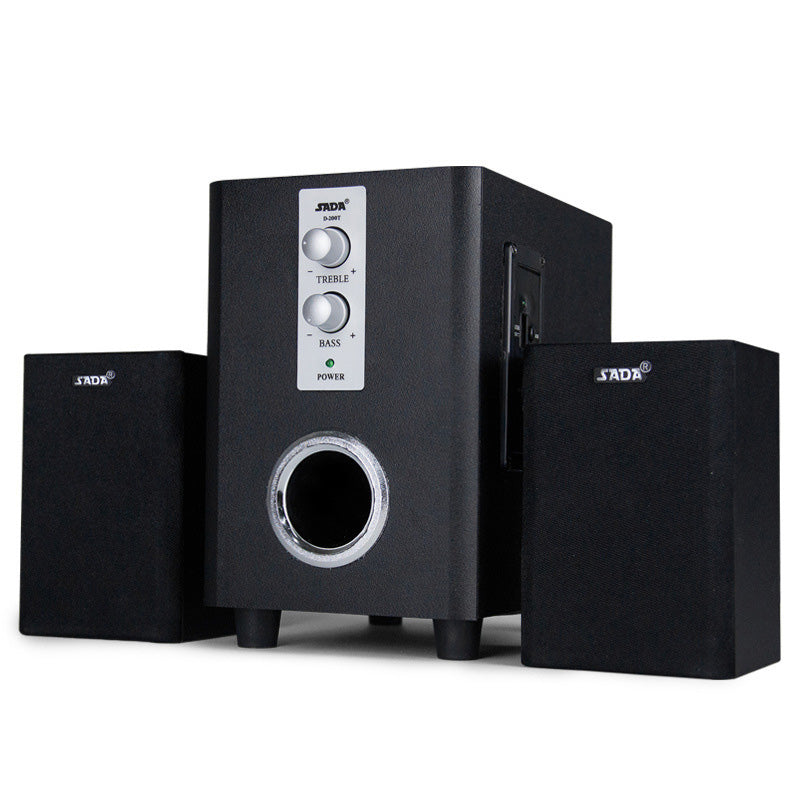 SADA Q1 Combination Wooden Subwoofer Speaker Wireless 3 Channel bluetooth 2.1 Column Computer Speaker with TF USB Support TF Card