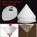50pcs 9.5x16cm Paper Paint Strainer Funnel Nylon Filter Conical Mesh White