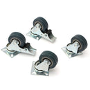 4pcs 50mm Heavy Duty Rubber Swivel Castor Wheels Trolley Caster Brake