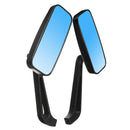 8mm 10mm Rear View Mirrors Black Short Stem Rectangle For Harley Davidson Dyna/Iron 883/Fatboy