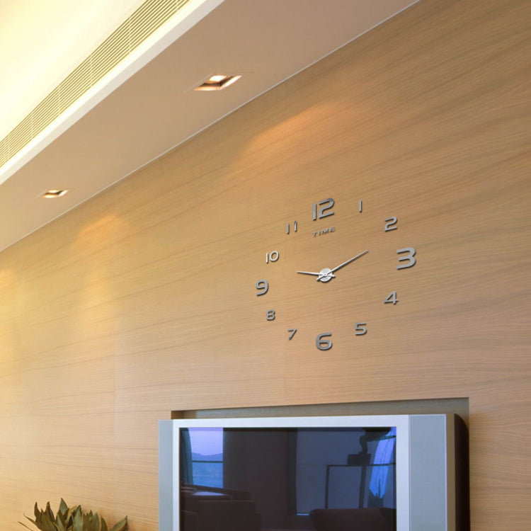 Large Wall Clock Decorative 3D DIY Luxurious Silent and Modern Home Decorations Mirror Surface