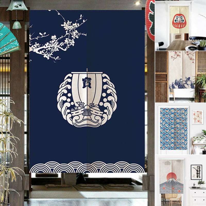 Japanese Noren Door Curtains Drape Tapestry Bar Kitchen Bath Room Divider Decor