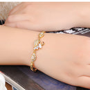 Beautiful Diamond-Studded Zircon Plated  Female Bracelet-18K gold