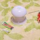 Loskii Pet Laser Cat Toys Feather Ribbon Laser Electric Cat Toy Turntable USB Charging