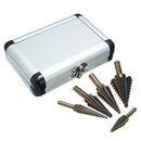 Drillpro 5pcs Hss Cobalt Step Drill Bit Set Multiple Hole 50 Sizes with Aluminum Case