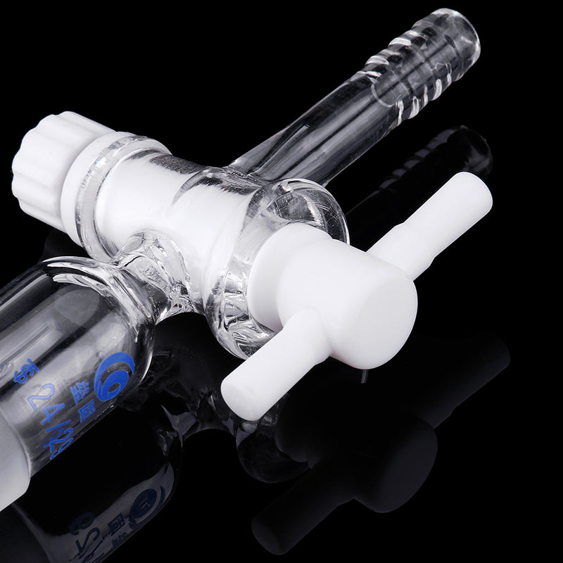24/29Glass Adapter VacuumFlowControlAdapterwithPTFEStopcockMaleGroundJointtoStraightHoseConnection