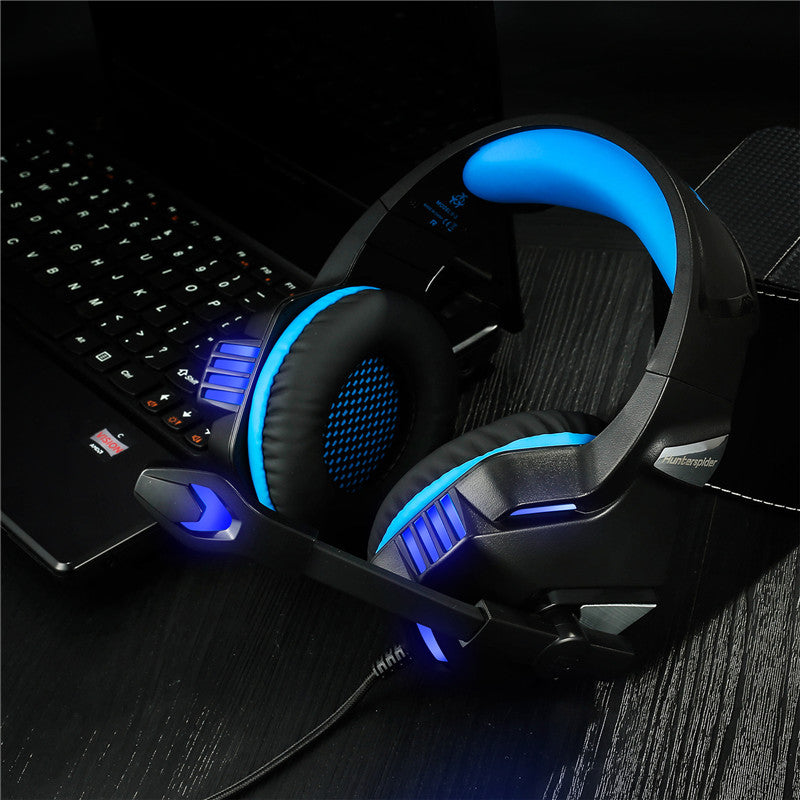 Hunterspider V3 3.5mm Wired LED Gaming Headphone Noise Cancelling With Mic For Laptop PS4 Xbox One