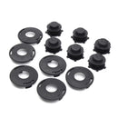 6pcs Spools+6pcs Cap Combo Lawnmower Head Cover For Stihl 25-2 FS 90 100 110 120 130 55 80 83 85