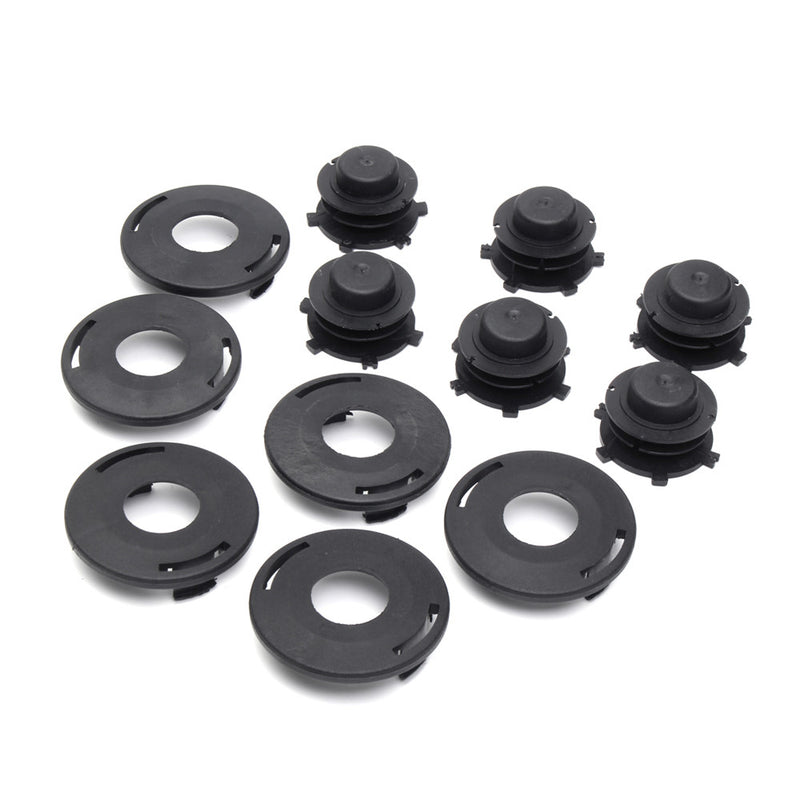 6pcs Spools+6pcs Cap Combo Lawnmower Head Cover For Stihl 25-2 FS 90 100 110 120 130 55 80 83 85