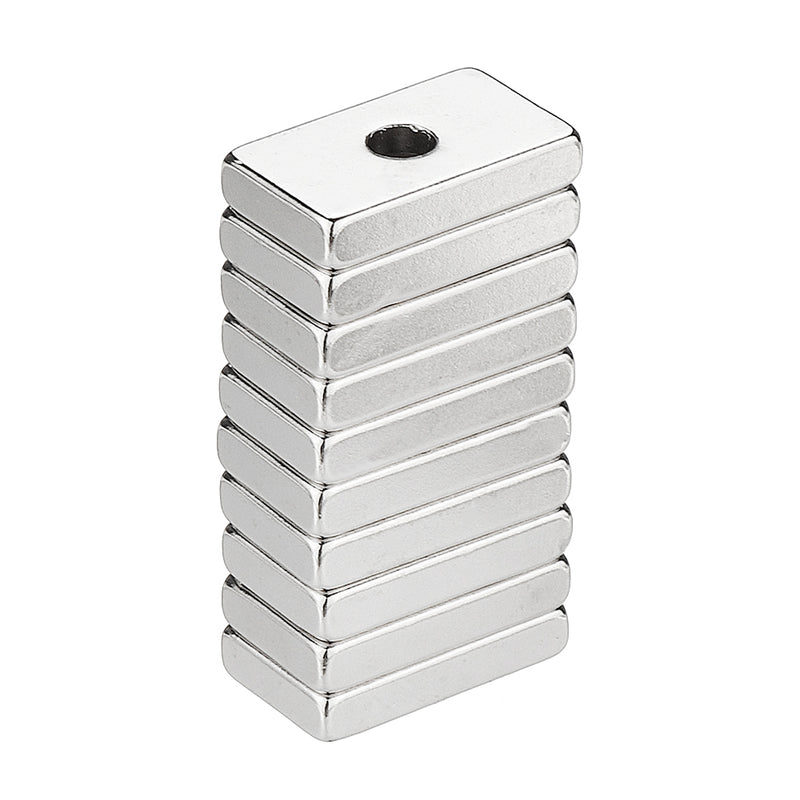 10pcs N50 25x15x5mm Block Magnets 4mm Hole Rare Earth Neodymium Magnet