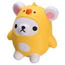 SanQi Elan Squishy Bear Wearing Chicken Costume Licensed Soft Slow Rising With Packaging Cartoon Decor Gift