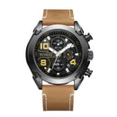 RUIMAS 551 Luminous Display Chronograph Men Watch Leather Strap Metal Case Quartz Watch