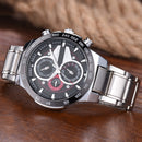 LONGBO 80131 Stainless Steel Band Decorative False Small Dial Fashion Men Quartz watch