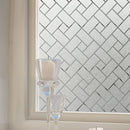 KCASA S151 45cmX200cm Modern Stripe Pattern Glass Stickers Bathroom Balcony Sliding Door Frosted Gla