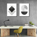 Miico Hand Painted Combination Decorative Paintings Geometric Patterns Wall Art For Home Decoration