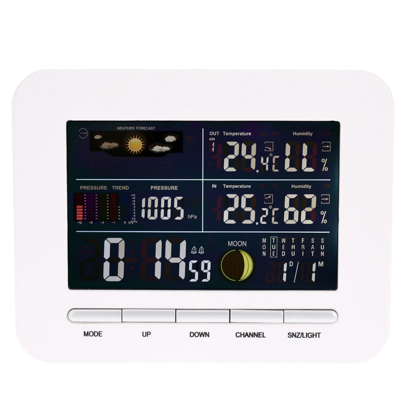 Weather Station Digital Thermometer Hygrometer Indoor Outdoor Temperature Humidity Meter Weather Forecast LCD Backlight Wireless