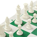 16 inch Tournament Chess Set Game Plastic Pieces Green Roll Outdoor Travel Camping Game