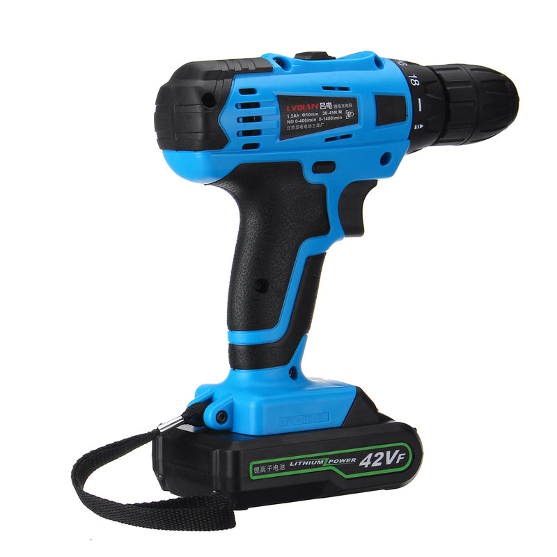 42V 2 Speed Cordless Rechargeable Battery Electric Screwdriver Power Drill