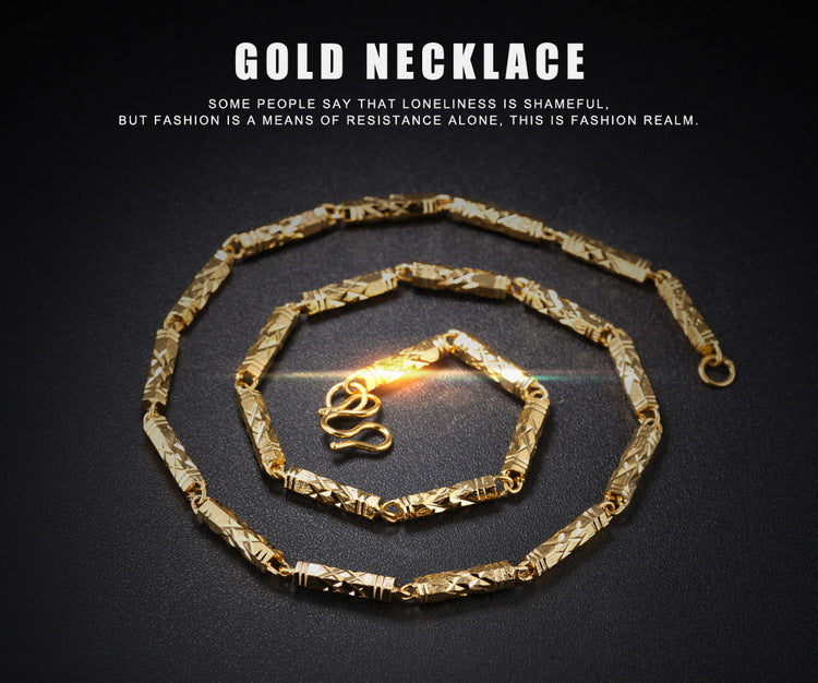 18K Duracell King Men's Electroplated Bamboo Necklace 51cm