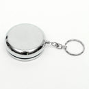 Portable Stainless Steel Round Ashtray Jewelry Box Storage Case With Keychain