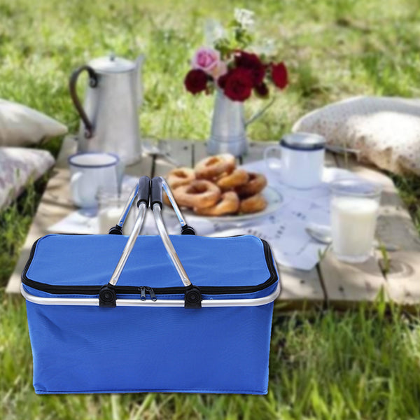 KCASA KC-BB474 Folding Picnic Basket Portable Insulated Camping Cooler Outdoor BBQ Food Organizer