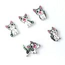 50PCS 21-26MM DIY Animal Wood Buttons Painted Cute Cat Hand-sewing Decorative Other Crafts Accessori