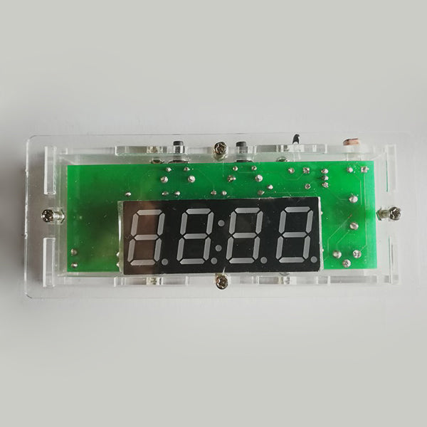 DIY C51 Microcontroller Electronic LED Light Control Temperature Digital Clock Kit With Case