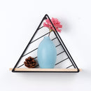 Retro Wall Mounted Hanging Iron Frame Bracket Wooden Industrial Style Storage Shelf Rack