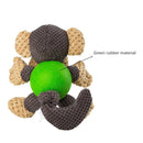 Plush Squeaky Pet Toys with Durable Chew Rubber Ball Body for Dogs Puppy Teething  Interactive Toy