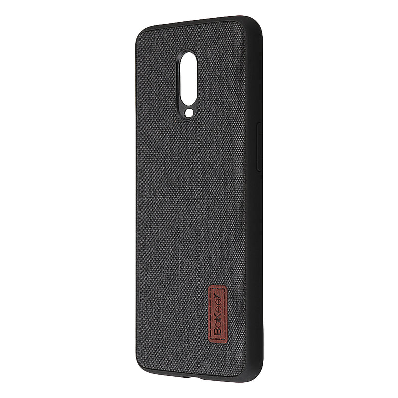 Bakeey Luxury Fabric Splice Soft Silicone Edge Shockproof Protective Case For OnePlus 6T