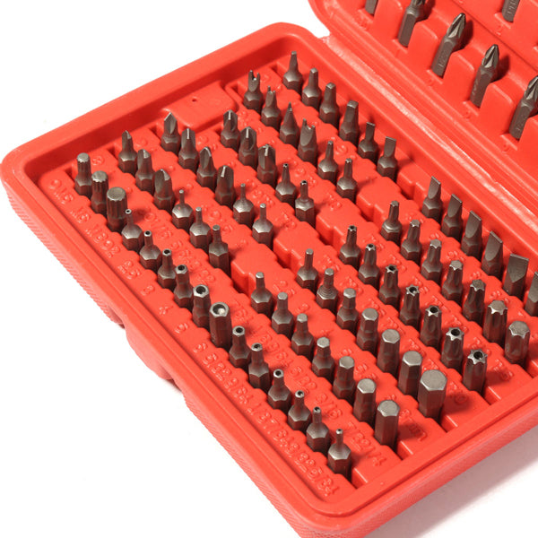 100pcs Chrome Vanadium Security Screwdriver Tamper Proof Torx Hex Bit Set W/ Case